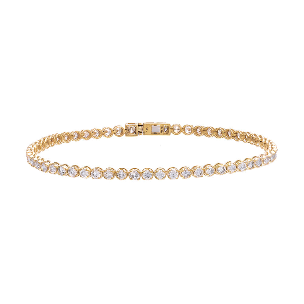 Tennis Diamond Bracelet Bezel Set
