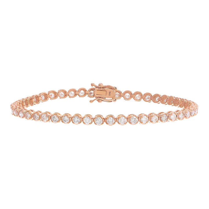 Tennis Diamond Bracelet Bezel Set