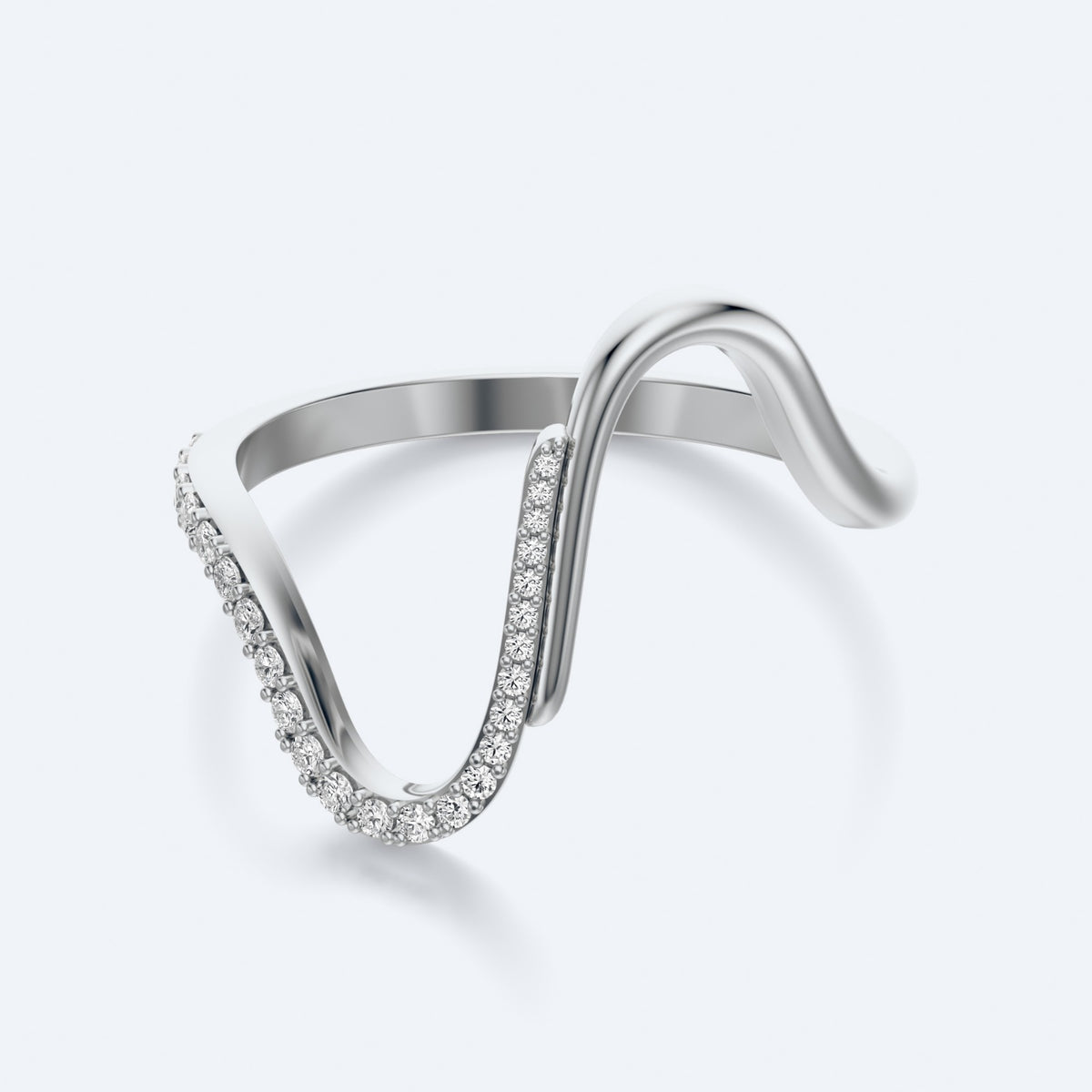 Wavy Diamond Ring by Margaret Krinetz, view 6