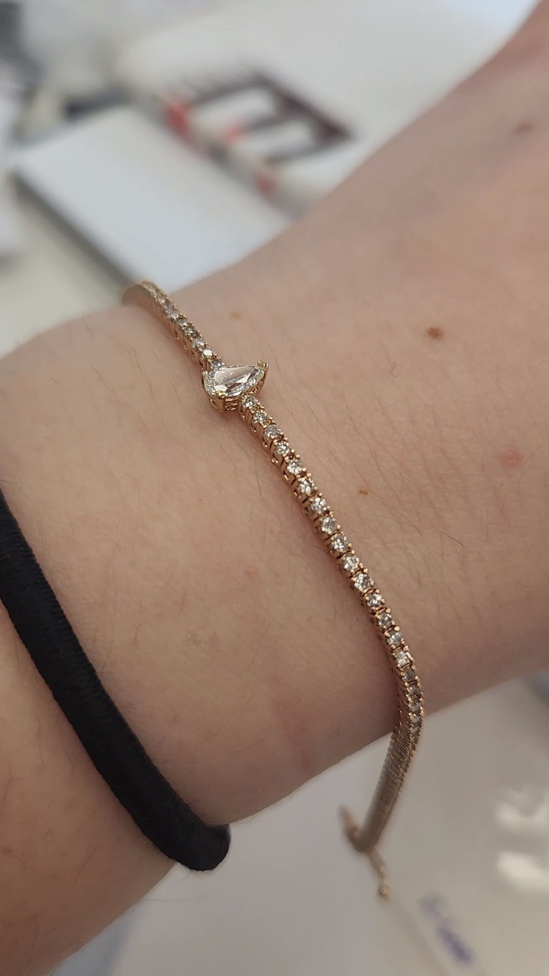 Pear diamond tennis bracelet