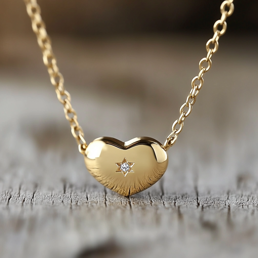 Stellar Star of David Heart Necklace by Margaret Krinetz, view 3