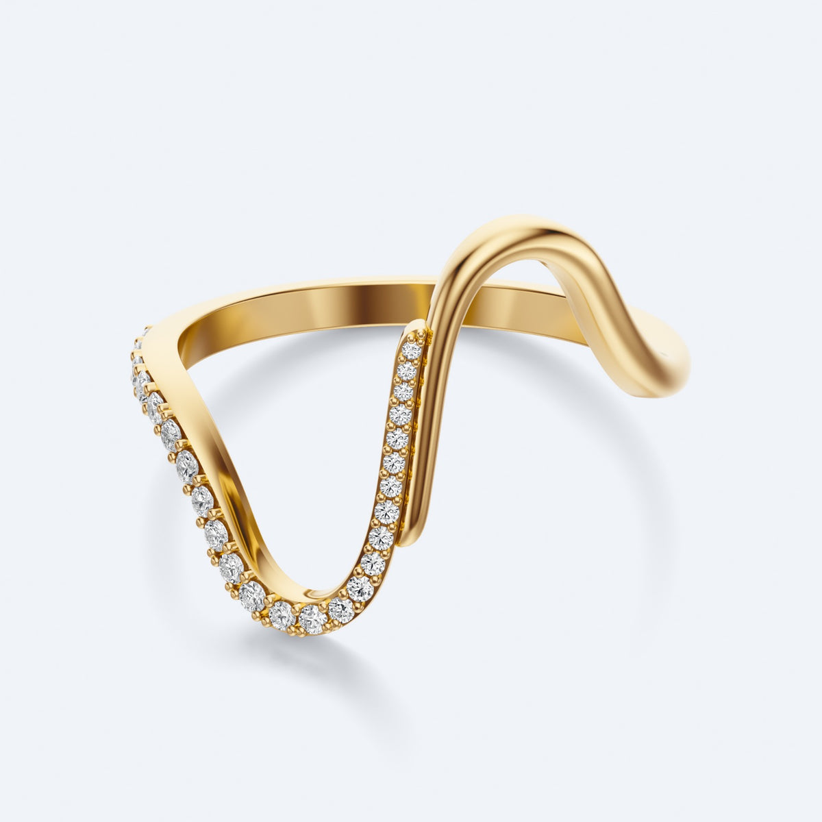 Wavy Diamond Ring by Margaret Krinetz, view 4