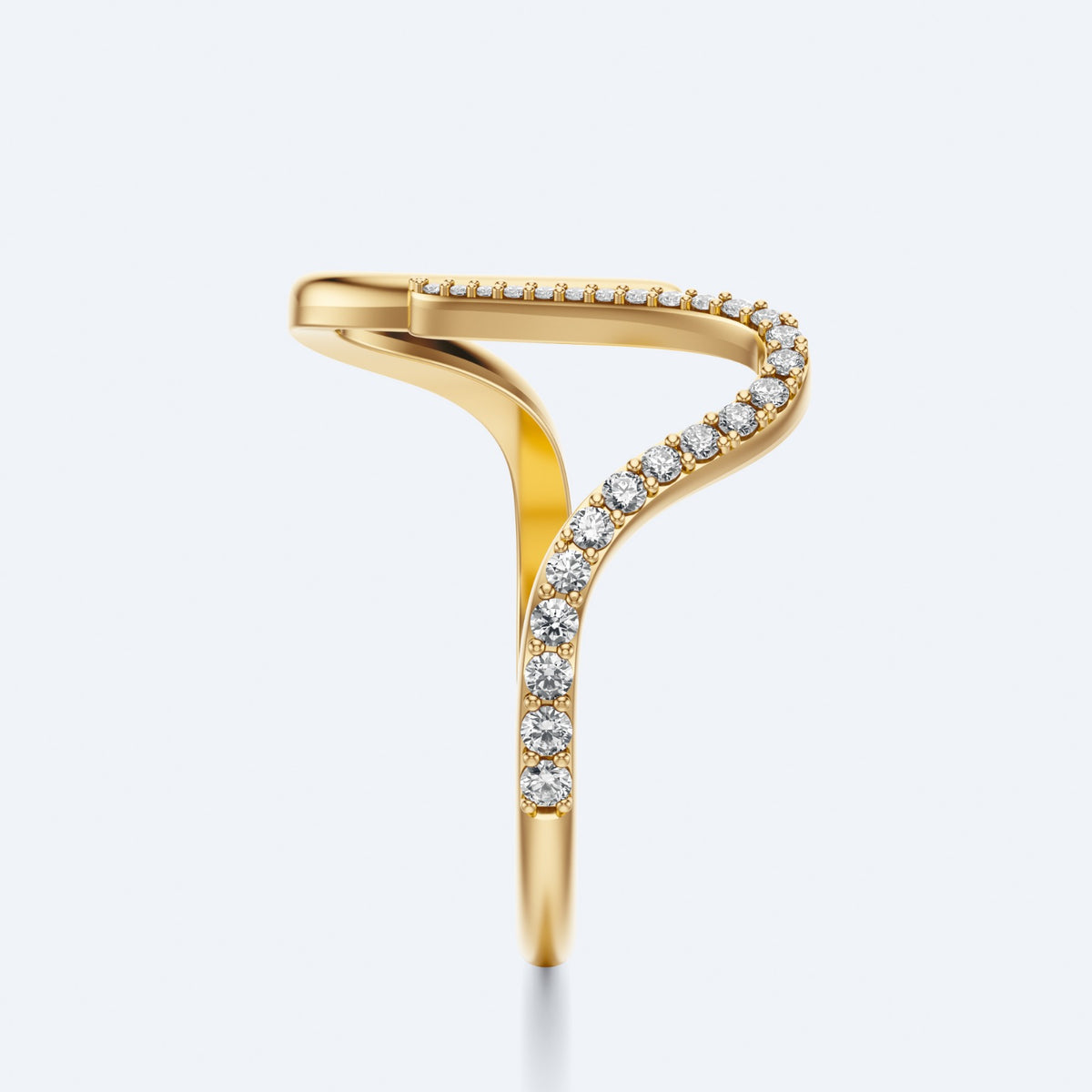 Wavy Diamond Ring by Margaret Krinetz, view 7