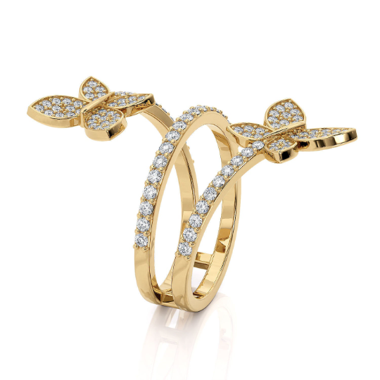 Two Butterflies Wrap Ring by Margaret Krinetz, view 4