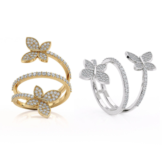 Two Butterflies Wrap Ring by Margaret Krinetz, view 3