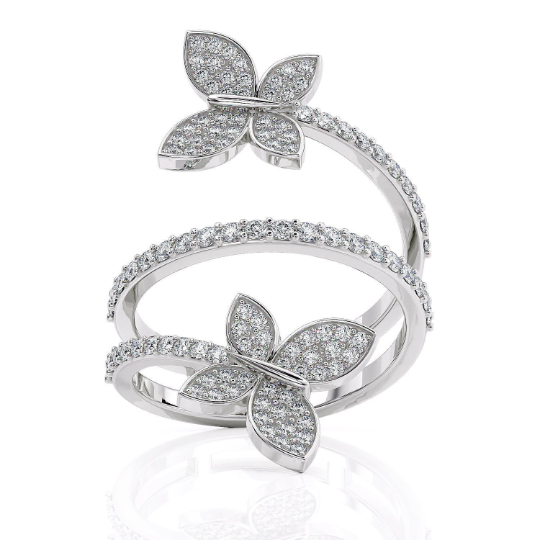 Two Butterflies Wrap Ring by Margaret Krinetz, view 2