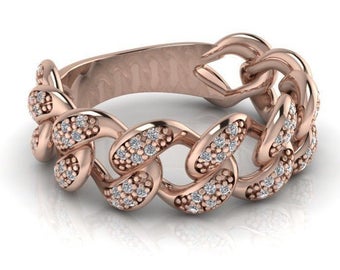 Link Statement Ring, 14K solid gold by Margaret Krinetz