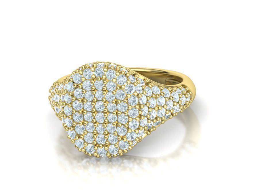 Pinky Diamond Signet Ring, 14K solid gold by Margaret Krinetz