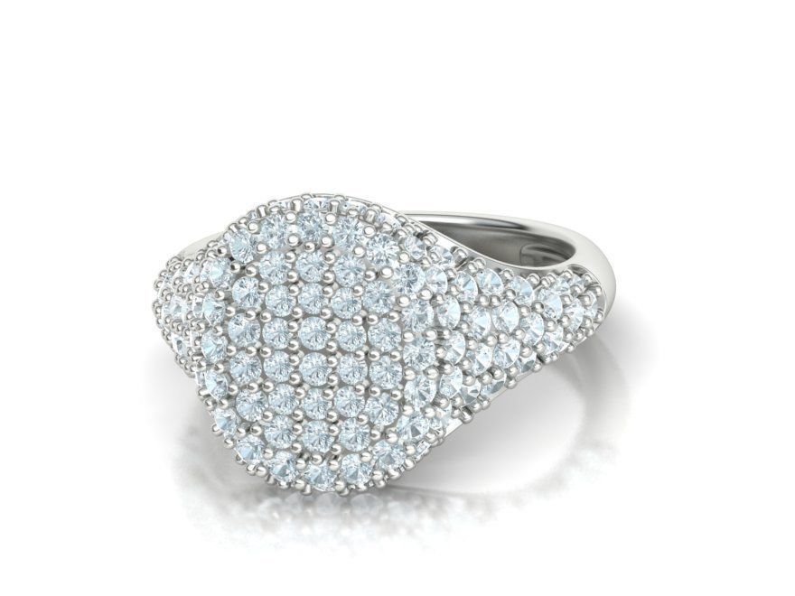 Pinky Diamond Signet Ring by Margaret Krinetz, view 2