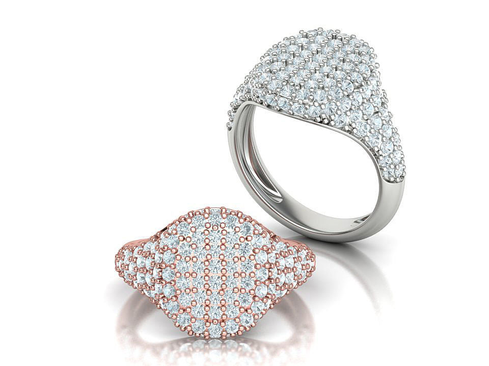 Pinky Diamond Signet Ring by Margaret Krinetz, view 3