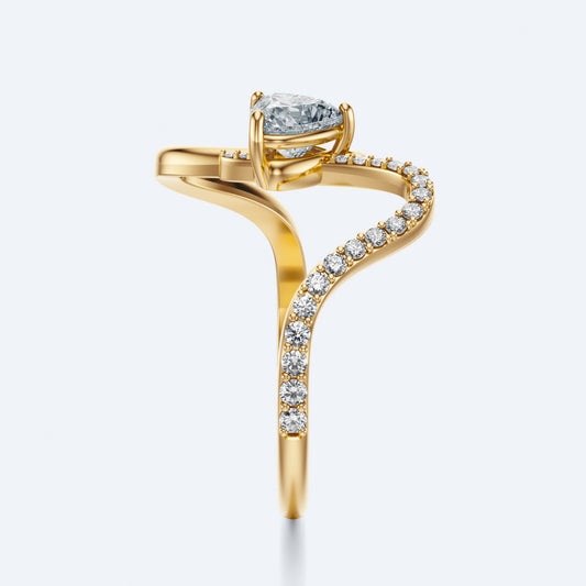 Wavy Heart Diamond Ring by Margaret Krinetz, view 2
