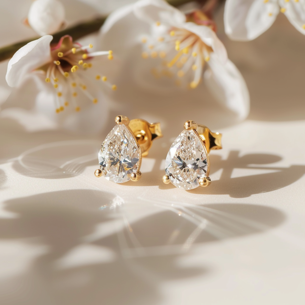 Pear Diamond Studs