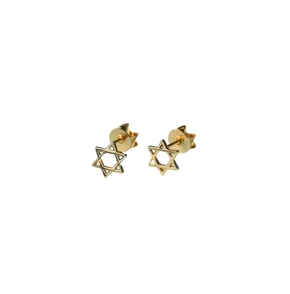 Star of David Gold Studs