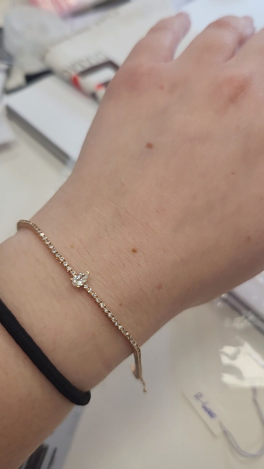 Pear diamond tennis bracelet