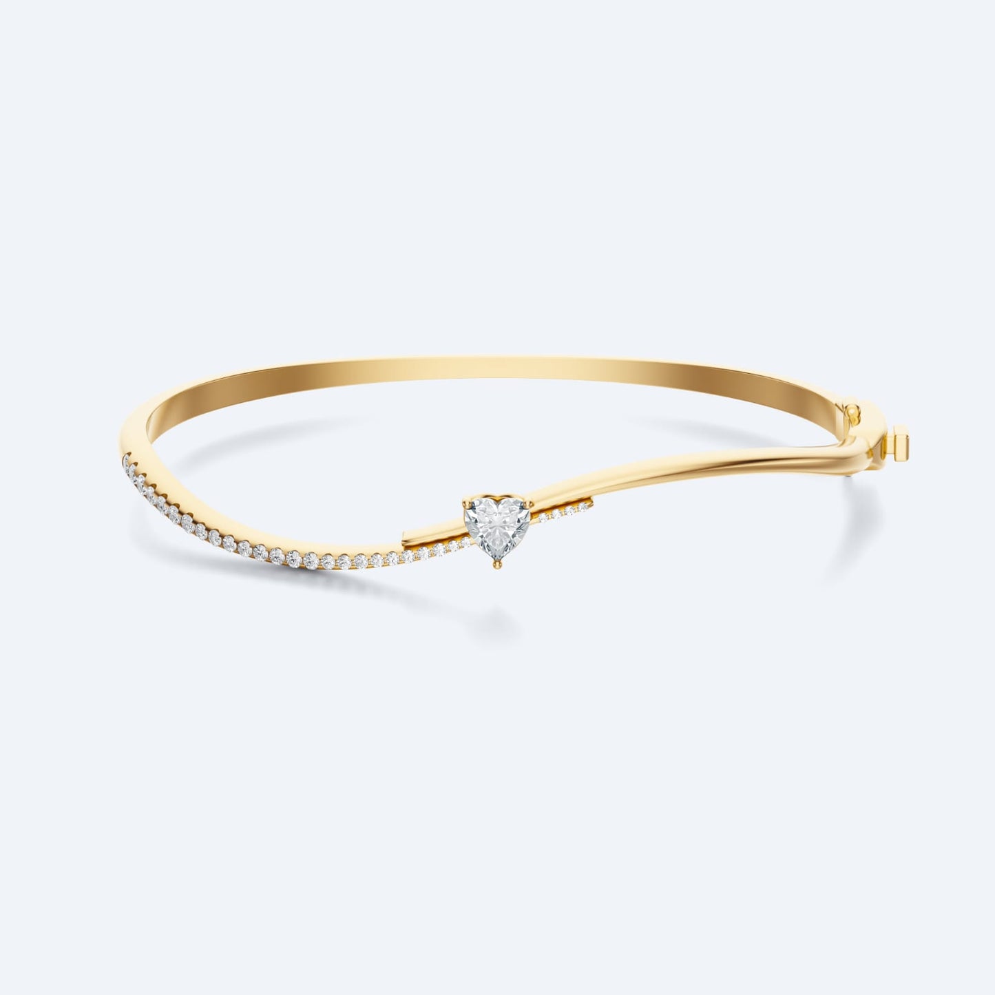 Wavy Diamond Heart Bangle