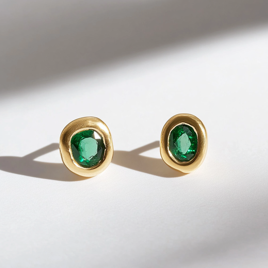 Baby Allure Oval Emerals Studs