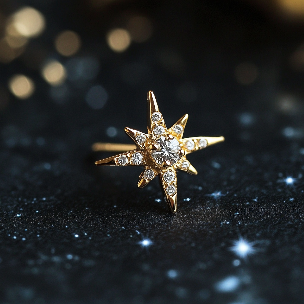 Compass Diamond Stud