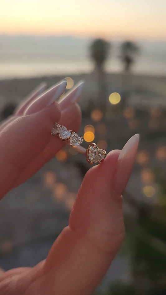 Diamond Hearts Ring