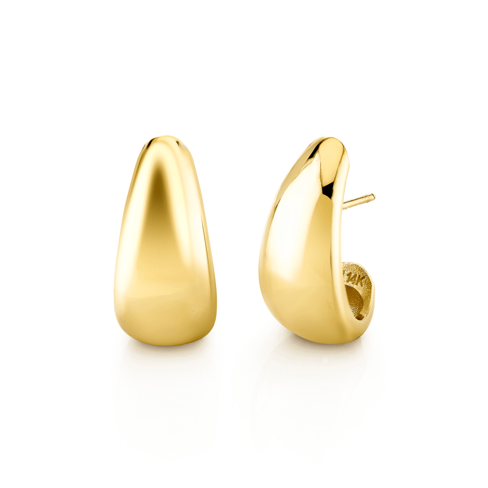 Drop Shape Gold Studs