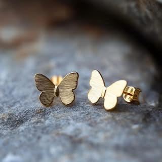 Butterfly Studs Rough Finish