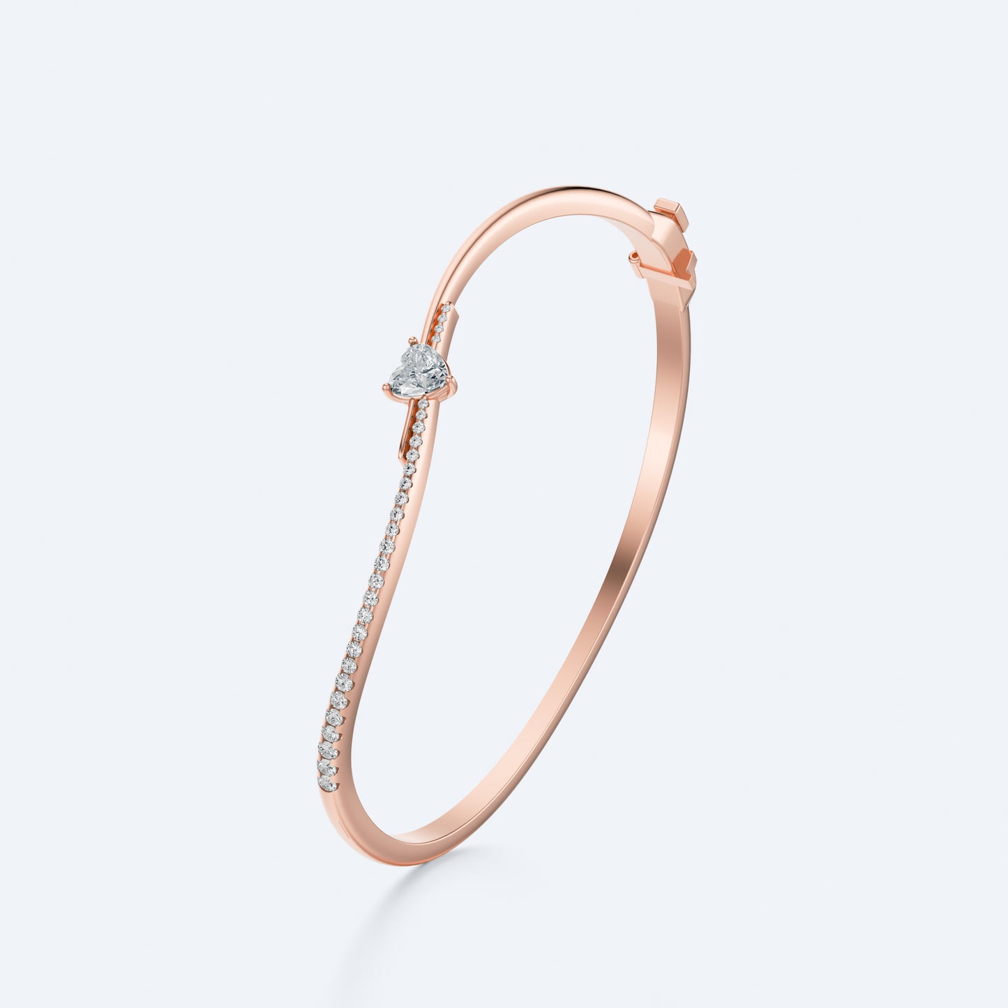 Wavy Diamond Heart Bangle