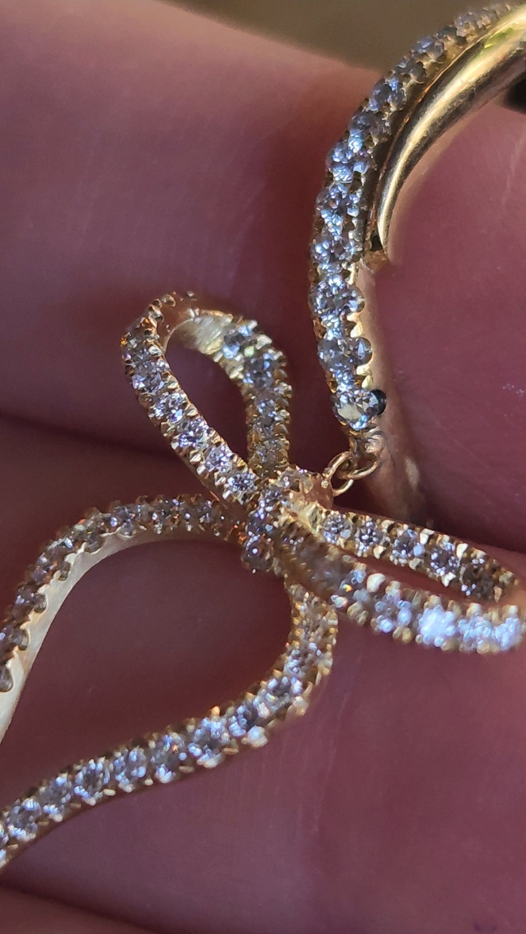 Wavy Bow Diamond Hoops