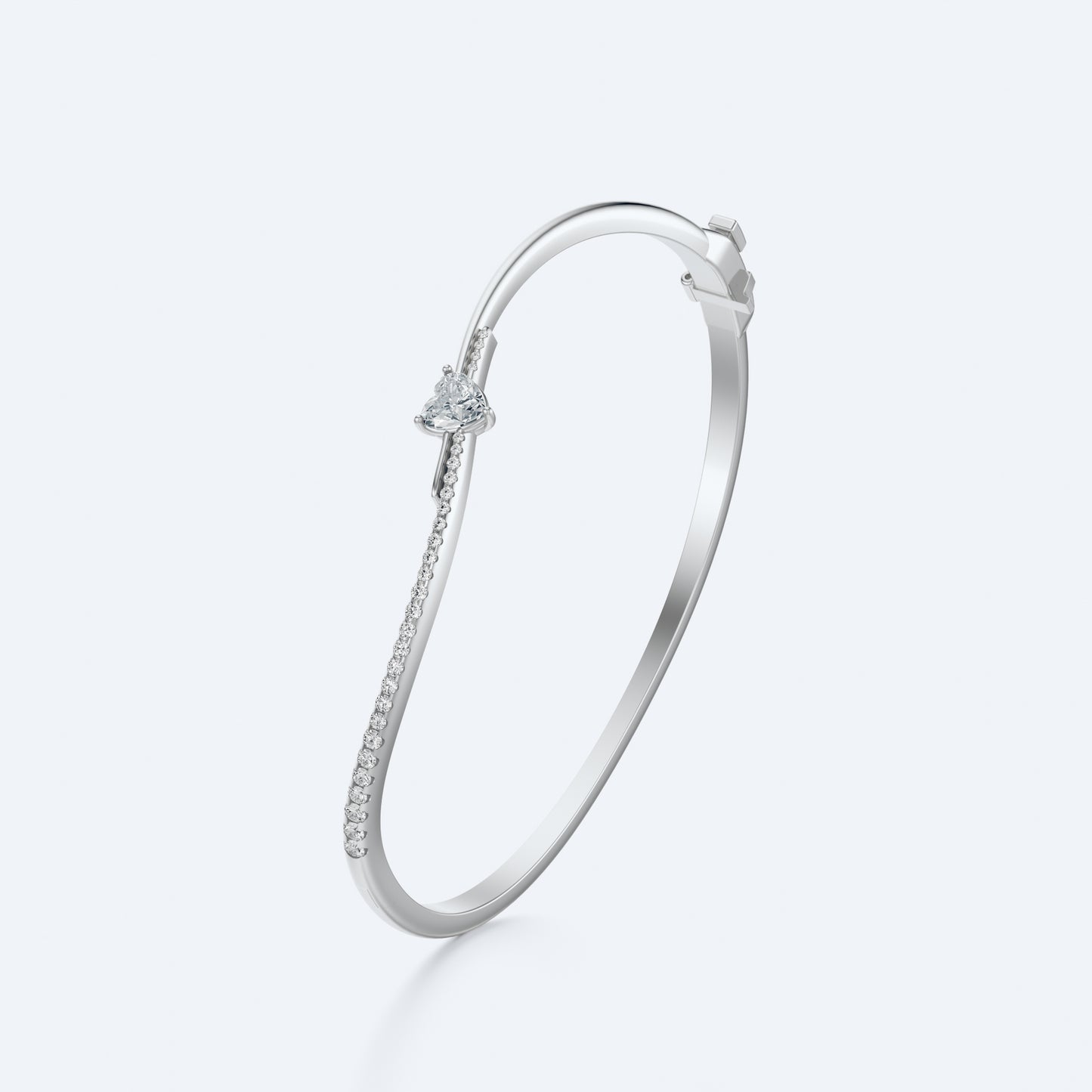 Wavy Diamond Heart Bangle