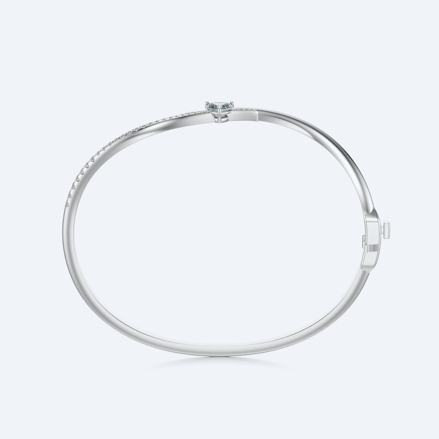 Wavy Diamond Heart Bangle