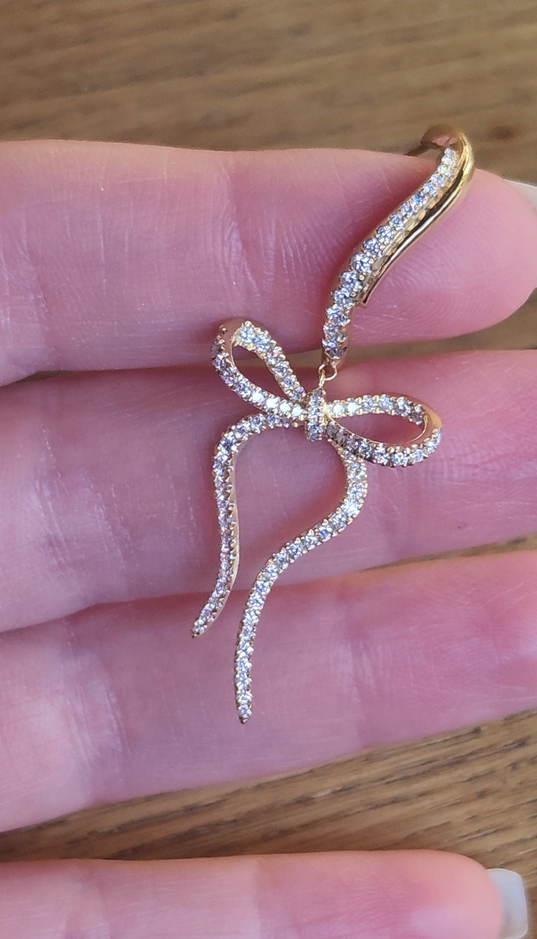 Wavy Bow Diamond Hoops
