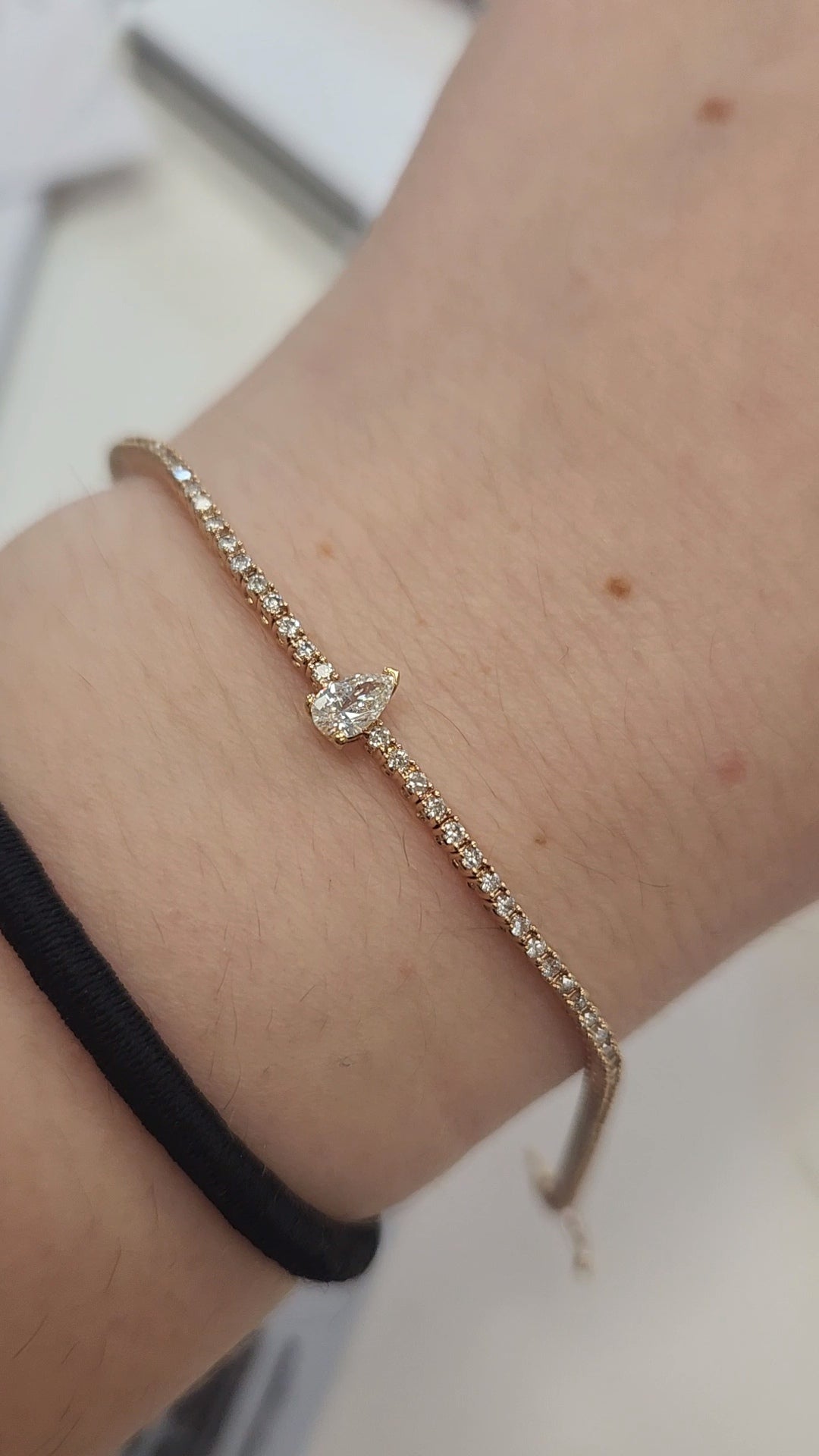 Pear diamond tennis bracelet