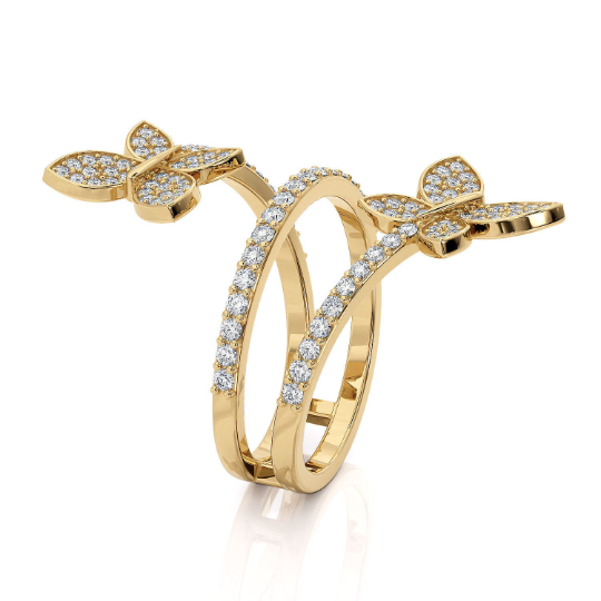 Two Butterflies Wrap Ring - MARGARET KRINETZ