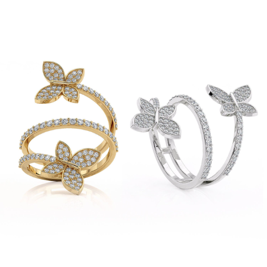 Two Butterflies Wrap Ring - MARGARET KRINETZ