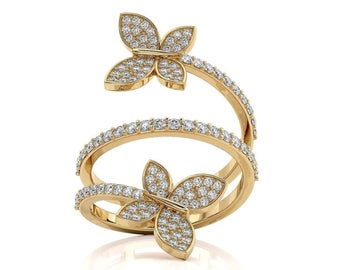 Two Butterflies Wrap Ring - MARGARET KRINETZ