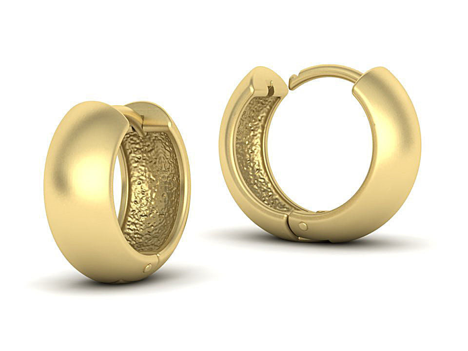 Wide Gold Huggies